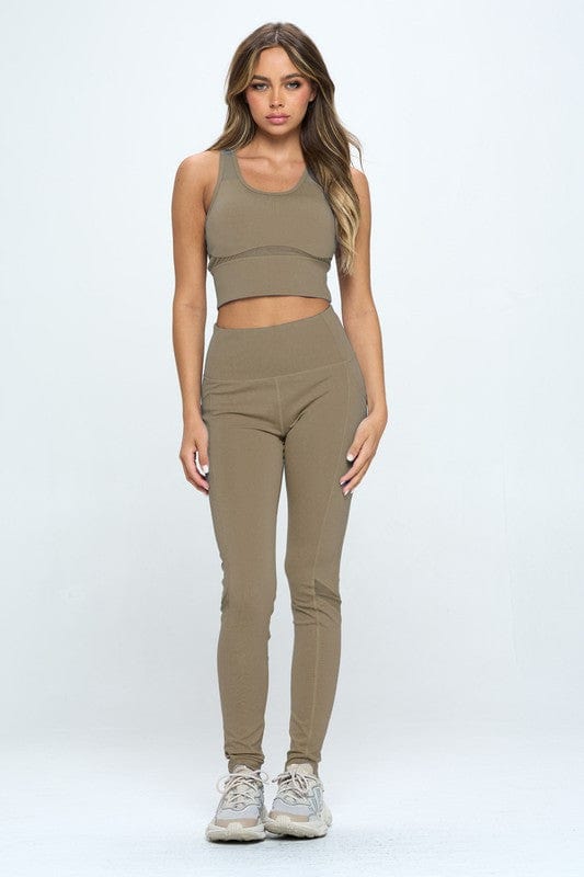 The802Gypsy Activewear/Activewear Sets Mocha / S ❤️GYPSY FOX-Two Piece Activewear Set Cut Out Detail