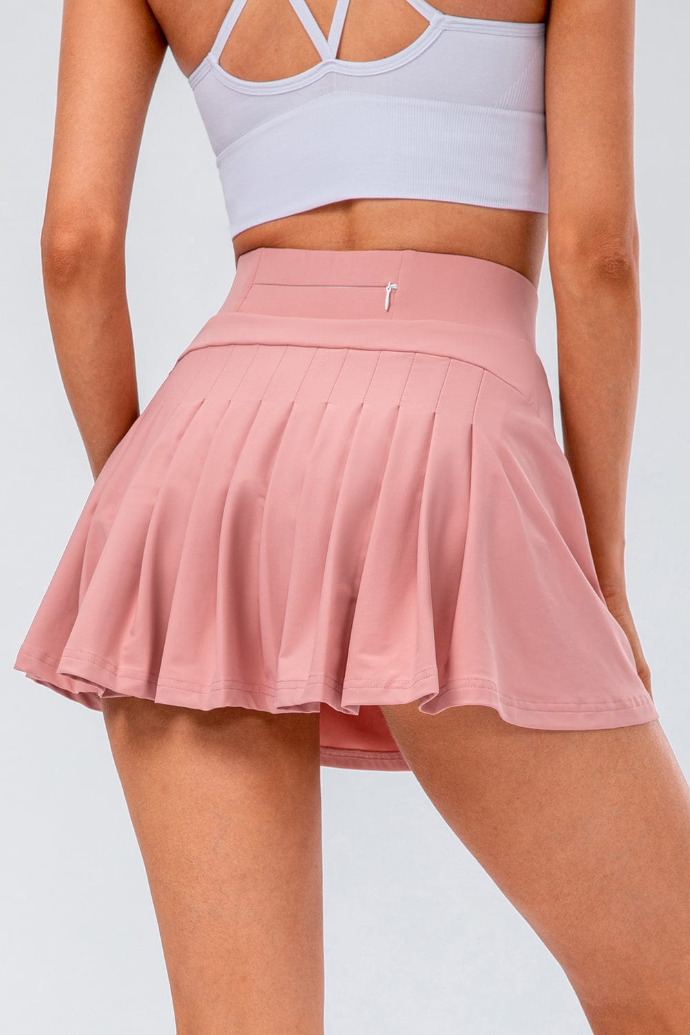 The802Gypsy Activewear Blush Pink / XS Gypsy-High Waist Pleated Active Skirt