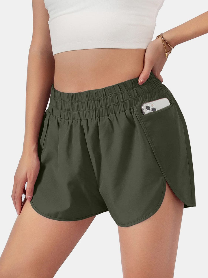 The802Gypsy Activewear/bottoms Green / S GYPSY-Elastic Waist Active Shorts