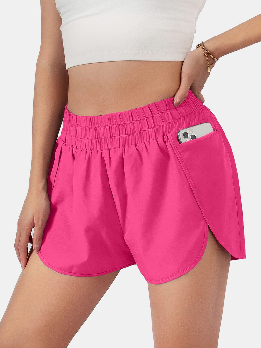 The802Gypsy Activewear/bottoms Pink / S GYPSY-Elastic Waist Active Shorts