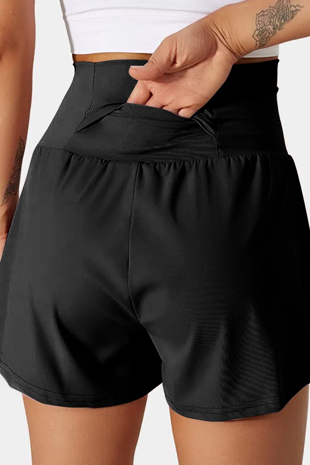 The802Gypsy  Activewear/bottoms TRAVELING GYPSY-Pocketed Wide Waistband Active Shorts