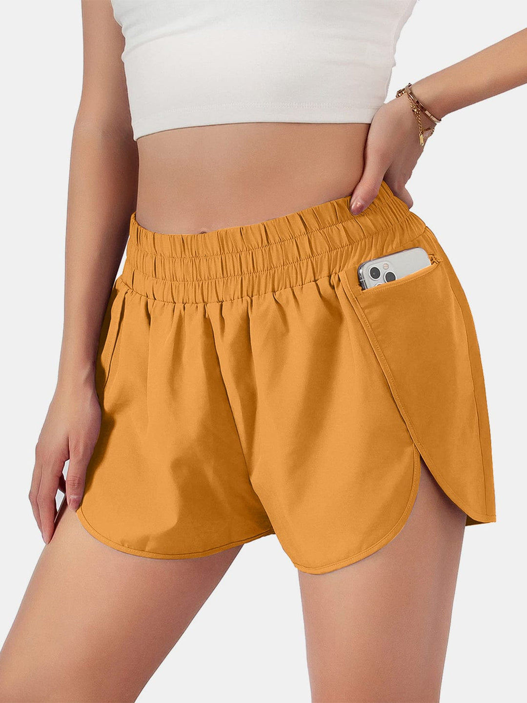 The802Gypsy Activewear/bottoms Yellow / S GYPSY-Elastic Waist Active Shorts