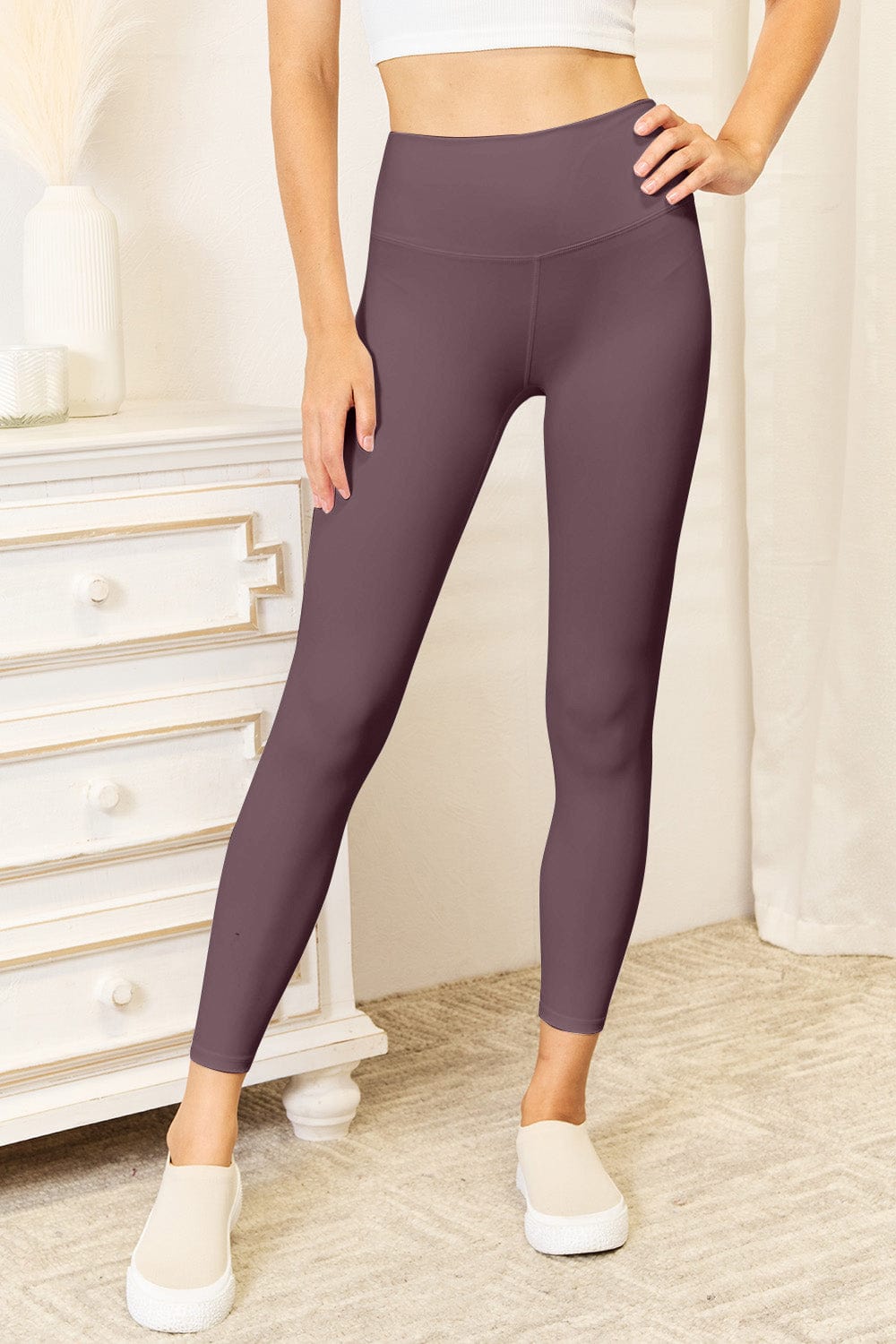 The802Gypsy Activewear Chocolate / 2XL ❤GYPSY-Double Take-Wide Waistband Sports Leggings