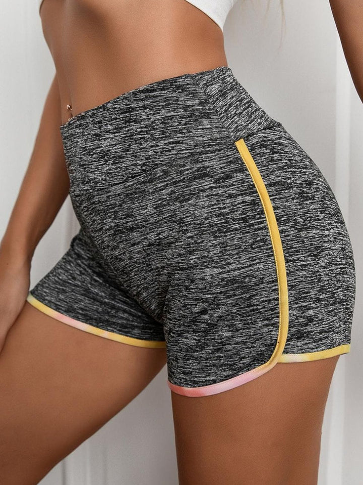 The802Gypsy Activewear Dark Gray / S GYPSY-Heathered Wide Waistband Shorts