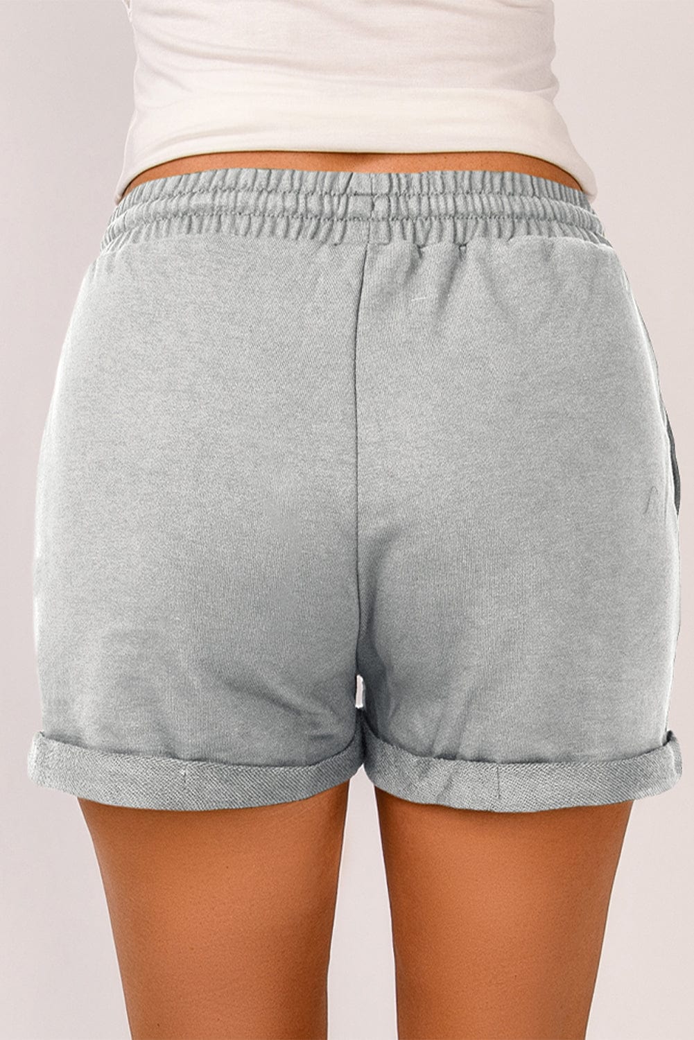 The802Gypsy Activewear GYPSY-Drawstring Waist Cuffed Shorts