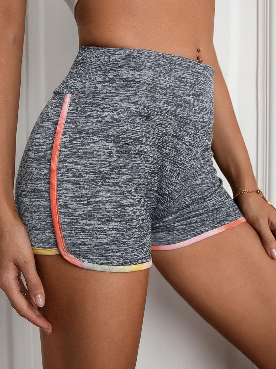 The802Gypsy Activewear GYPSY-Heathered Wide Waistband Shorts