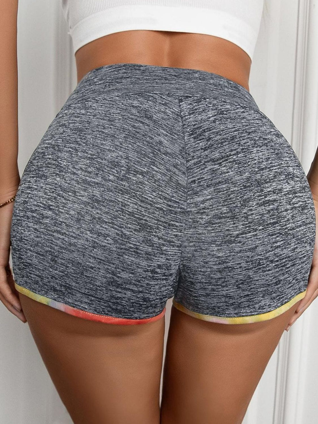 The802Gypsy Activewear GYPSY-Heathered Wide Waistband Shorts