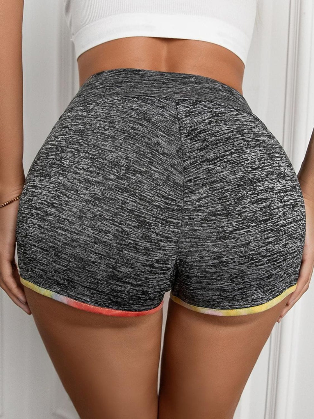 The802Gypsy Activewear GYPSY-Heathered Wide Waistband Shorts