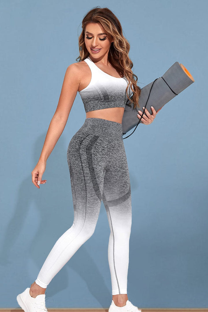 The802Gypsy Activewear/sets Heather Gray / XS GYPSY-Gradient Sports Tank and Leggings Activewear Set