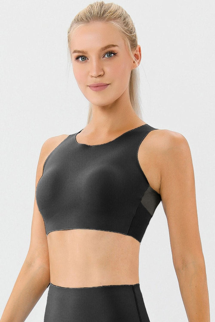 The802Gypsy Activewear/sports bra Black / XS GYPSY-Round Neck Wide Strap Active Bra