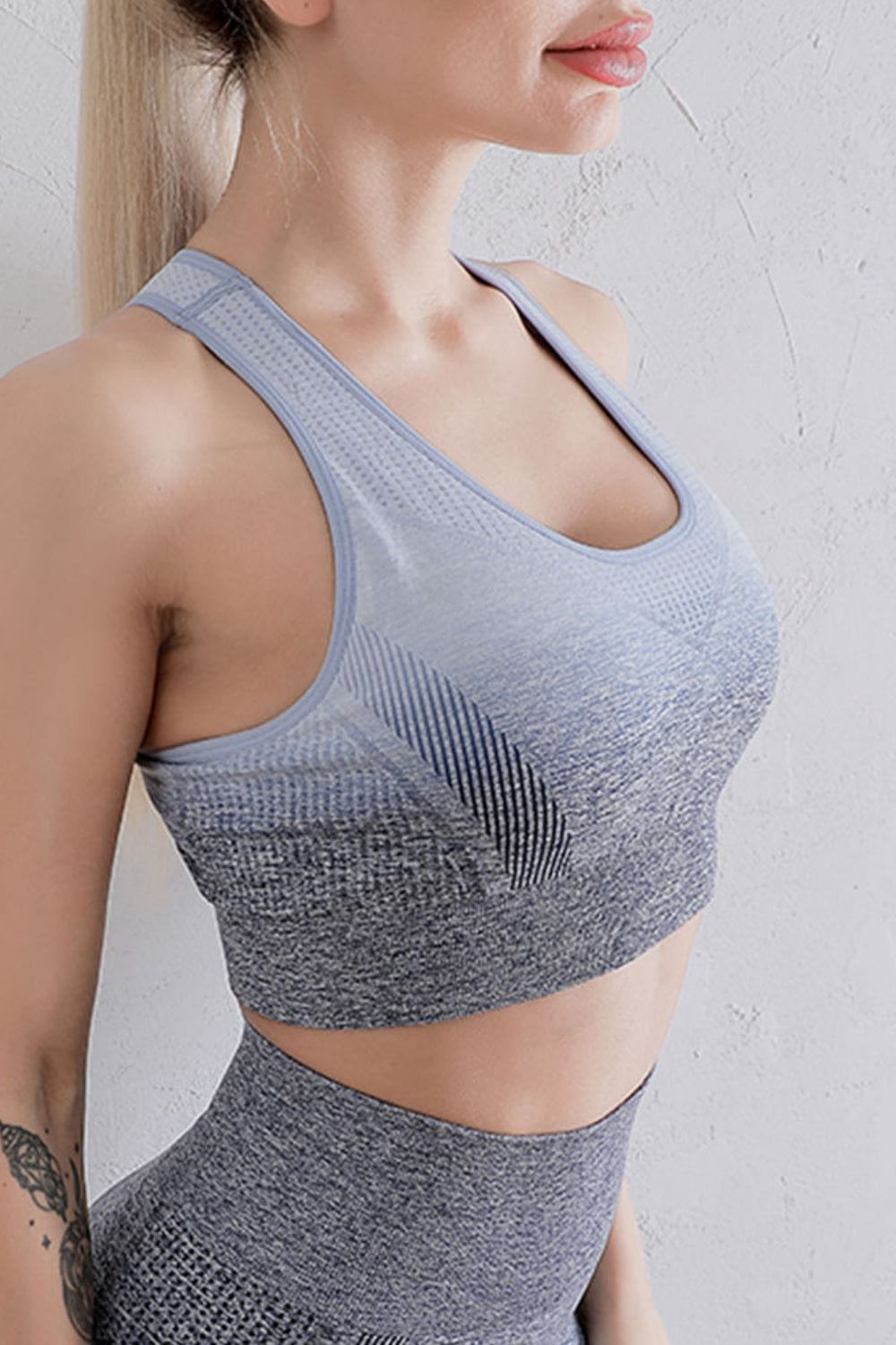 The802Gypsy Activewear/sports bra Grey/Blue / S GYPSY-Gradient Racerback Sports Bra