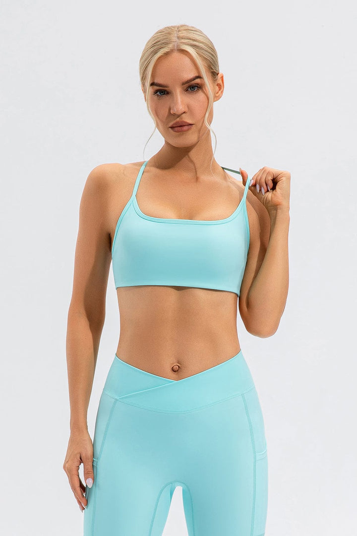 The802Gypsy Activewear/sports bra GYPSY-Crisscross Spaghetti Strap Active Bra