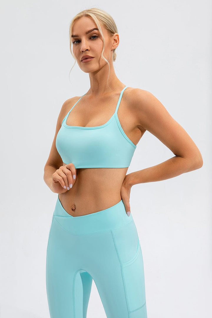 The802Gypsy Activewear/sports bra GYPSY-Crisscross Spaghetti Strap Active Bra