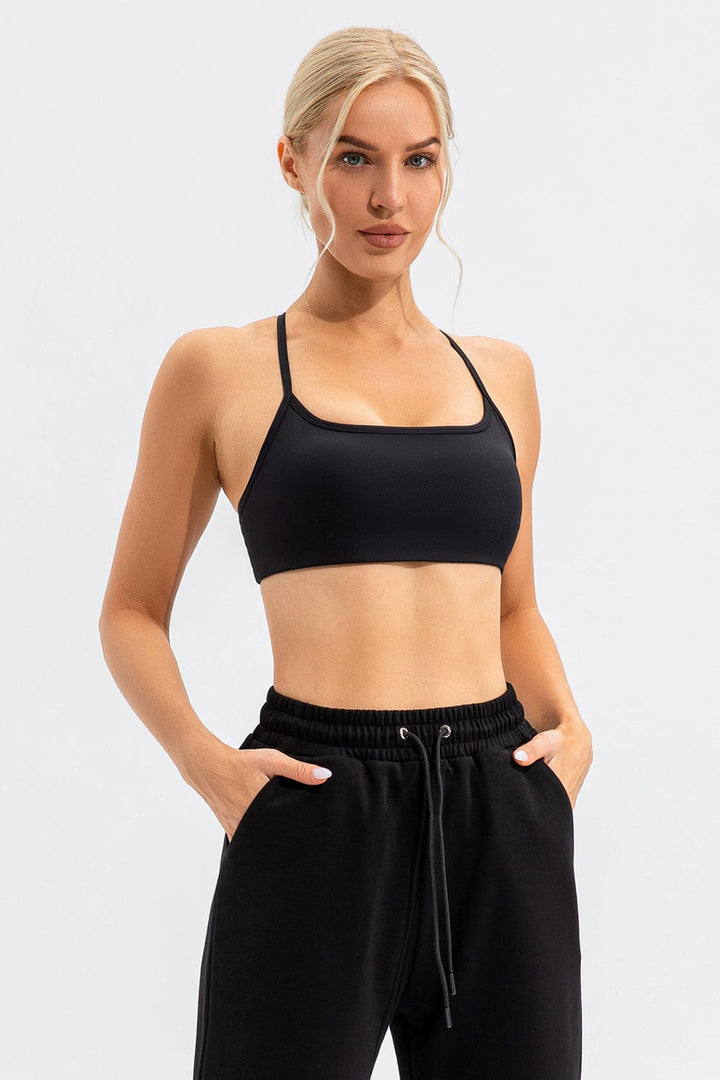 The802Gypsy Activewear/sports bra GYPSY-Crisscross Spaghetti Strap Active Bra