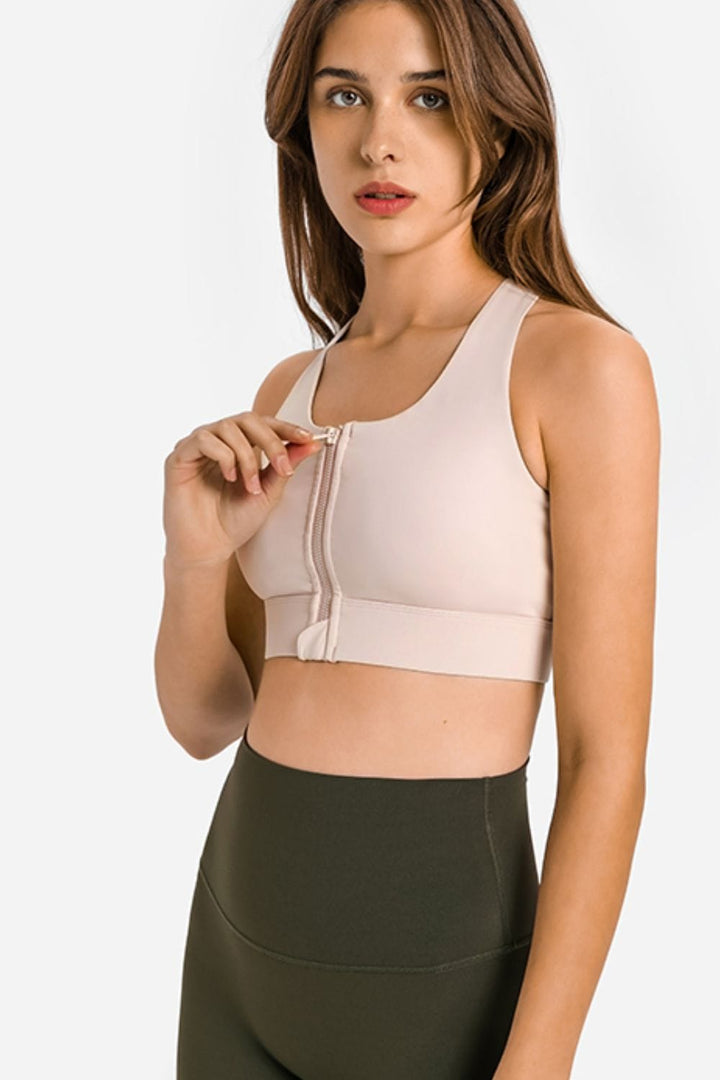 The802Gypsy Activewear/sports bra GYPSY-Millennia Zip Up Racerback Sports Bra