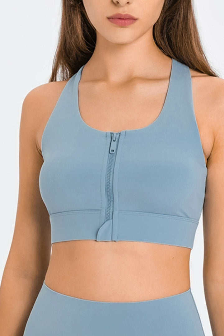 The802Gypsy Activewear/sports bra GYPSY-Millennia Zip Up Racerback Sports Bra