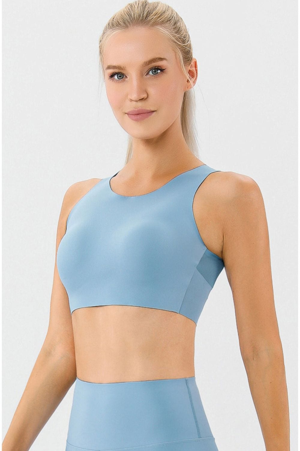 The802Gypsy Activewear/sports bra Misty  Blue / XS GYPSY-Round Neck Wide Strap Active Bra