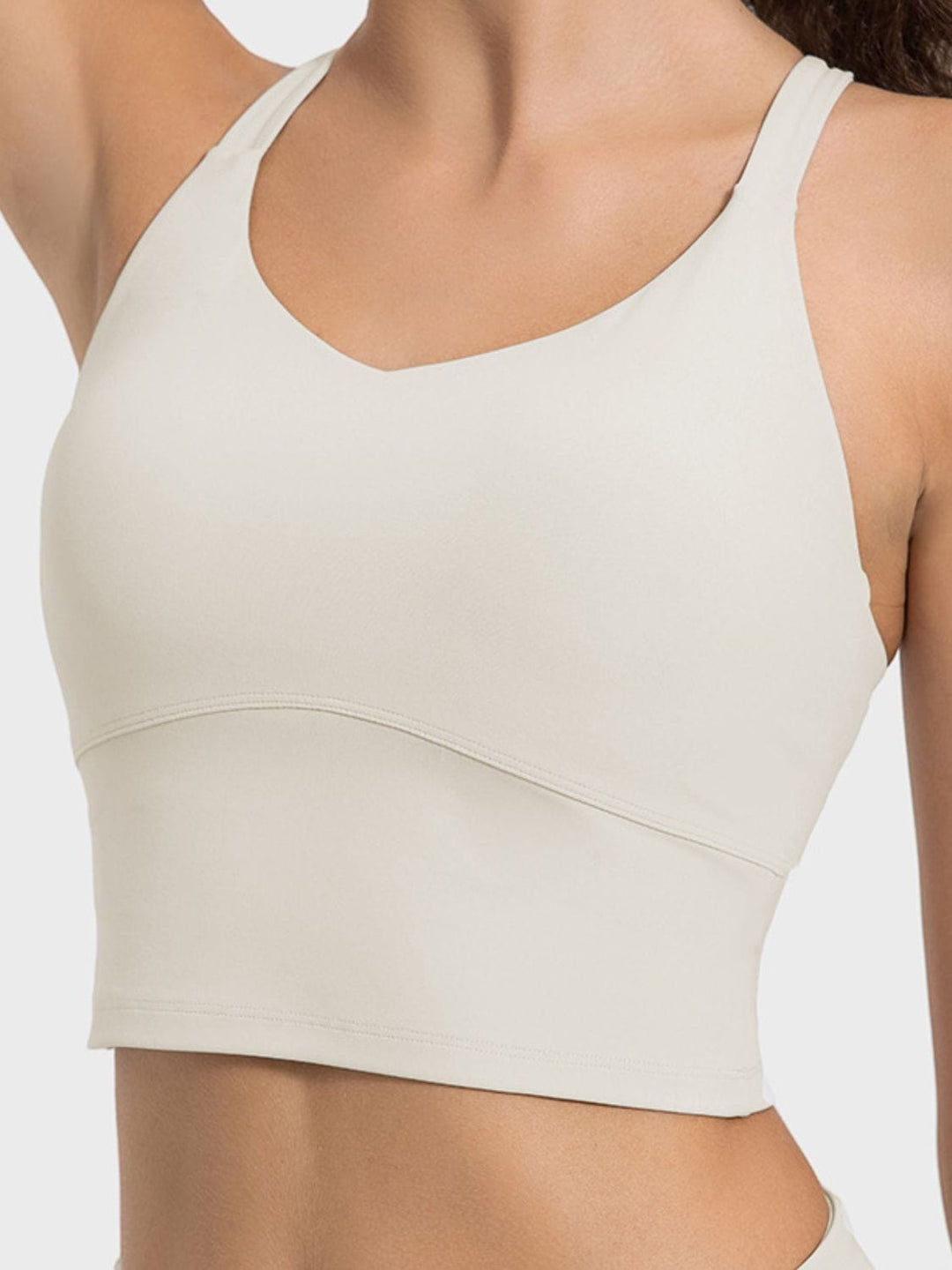 The802Gypsy Activewear/tops Beige / 4 GYPSY-Crisscross Round Neck Active Tank ⏹️