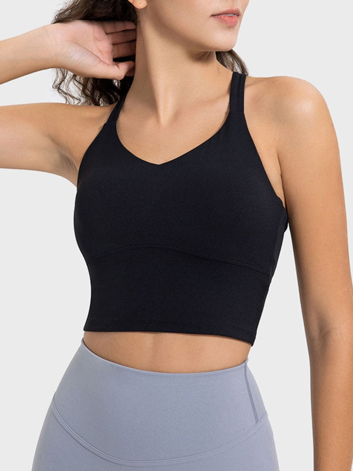 The802Gypsy Activewear/tops Black / 4 GYPSY-Crisscross Round Neck Active Tank ⏹️