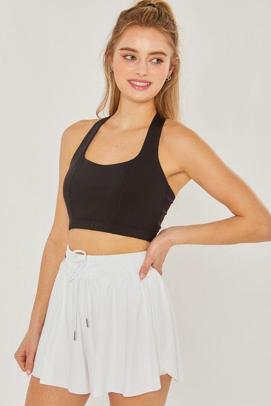 The802Gypsy Activewear/tops BLACK / S ❤️GYPSY FOX-Activewear Crop Halter Back Detail Top 🔷