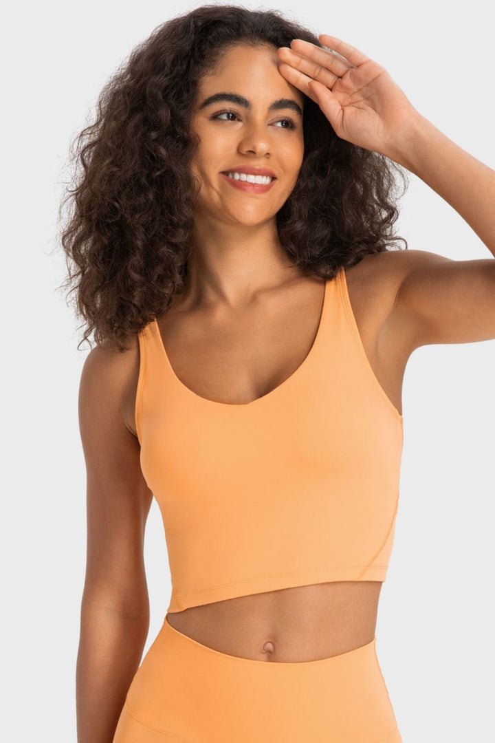 The802Gypsy Activewear/tops GYPSY-Deep V-Neck Crop Sports Top