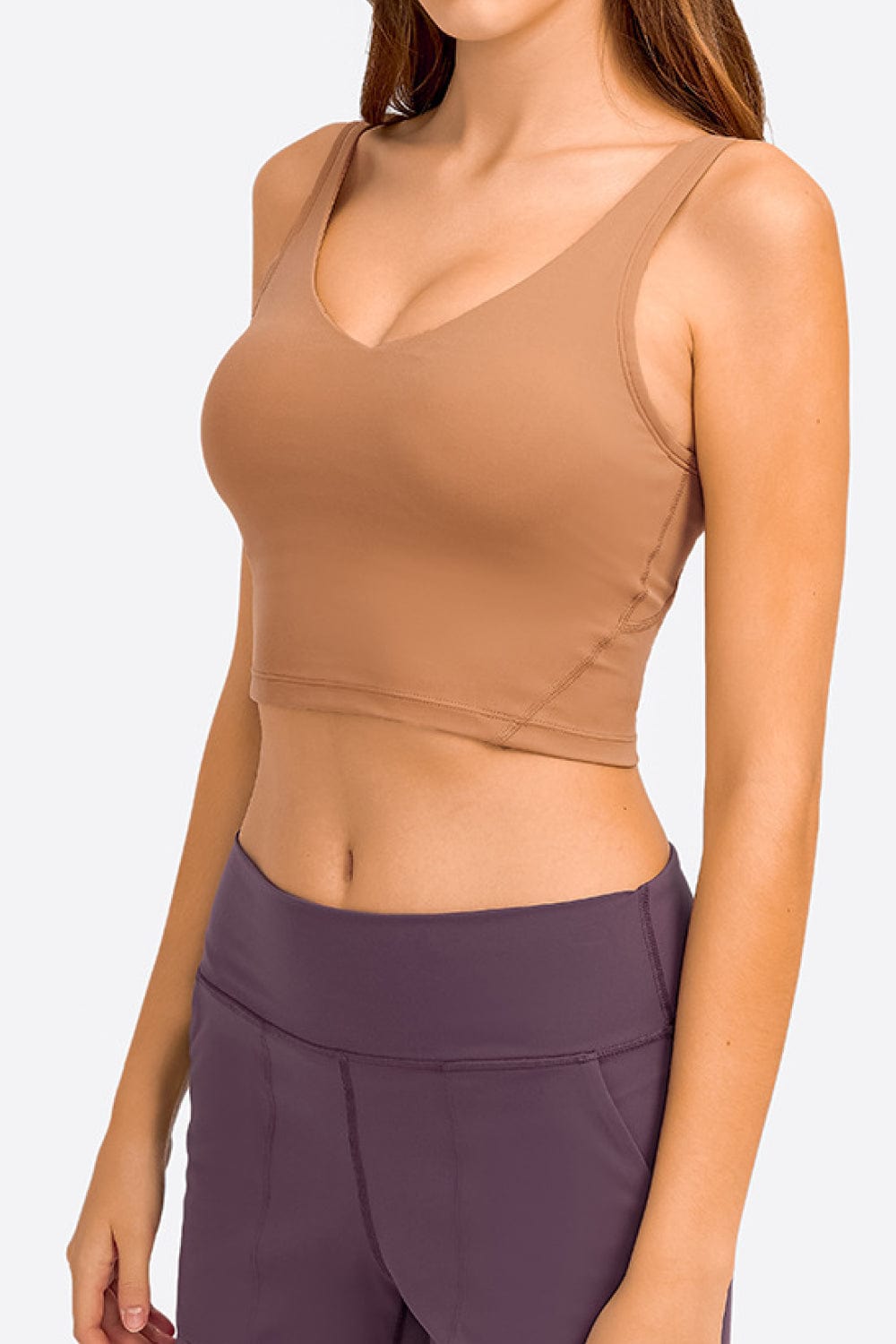 The802Gypsy Activewear/tops GYPSY-Deep V-Neck Crop Sports Top