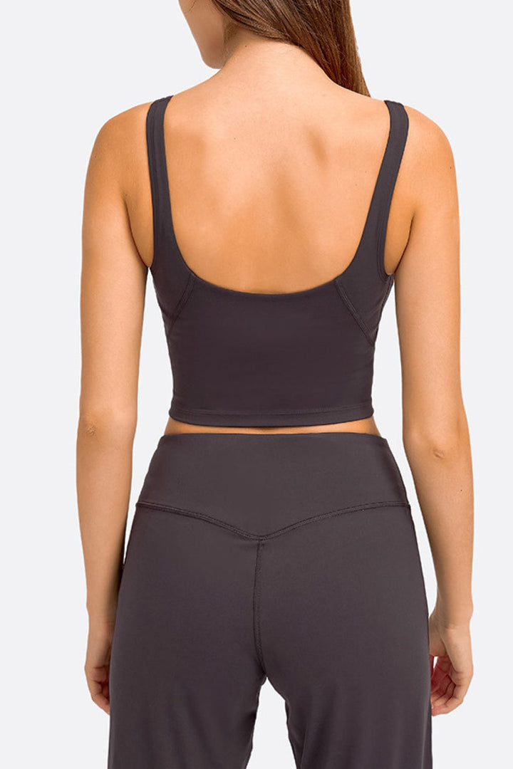 The802Gypsy Activewear/tops GYPSY-Deep V-Neck Crop Sports Top