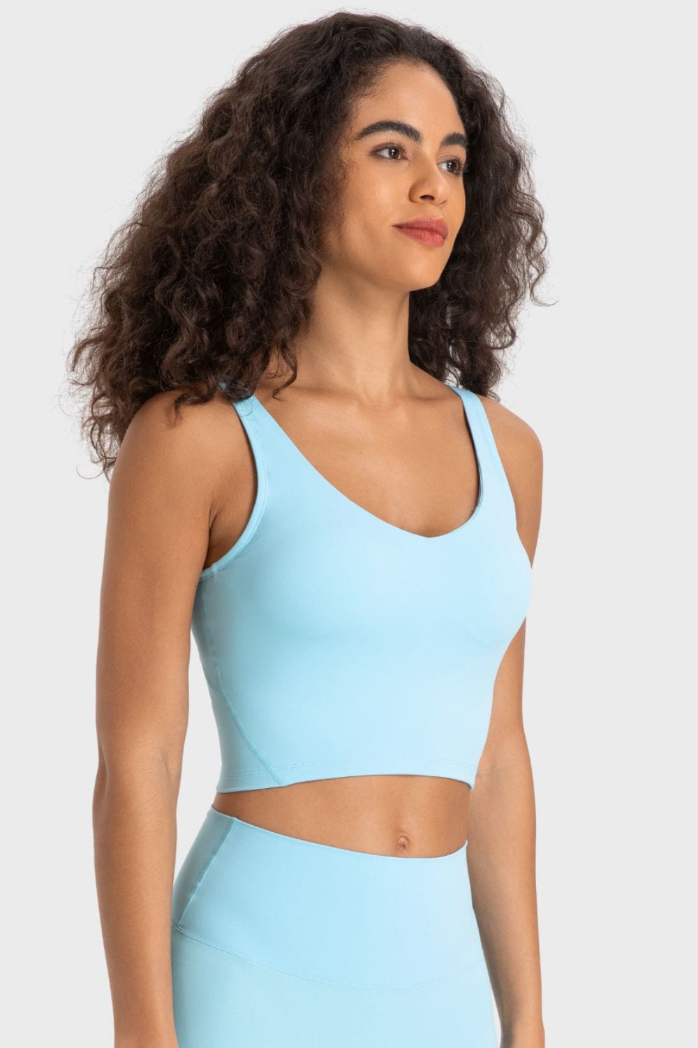 The802Gypsy Activewear/tops GYPSY-Deep V-Neck Crop Sports Top