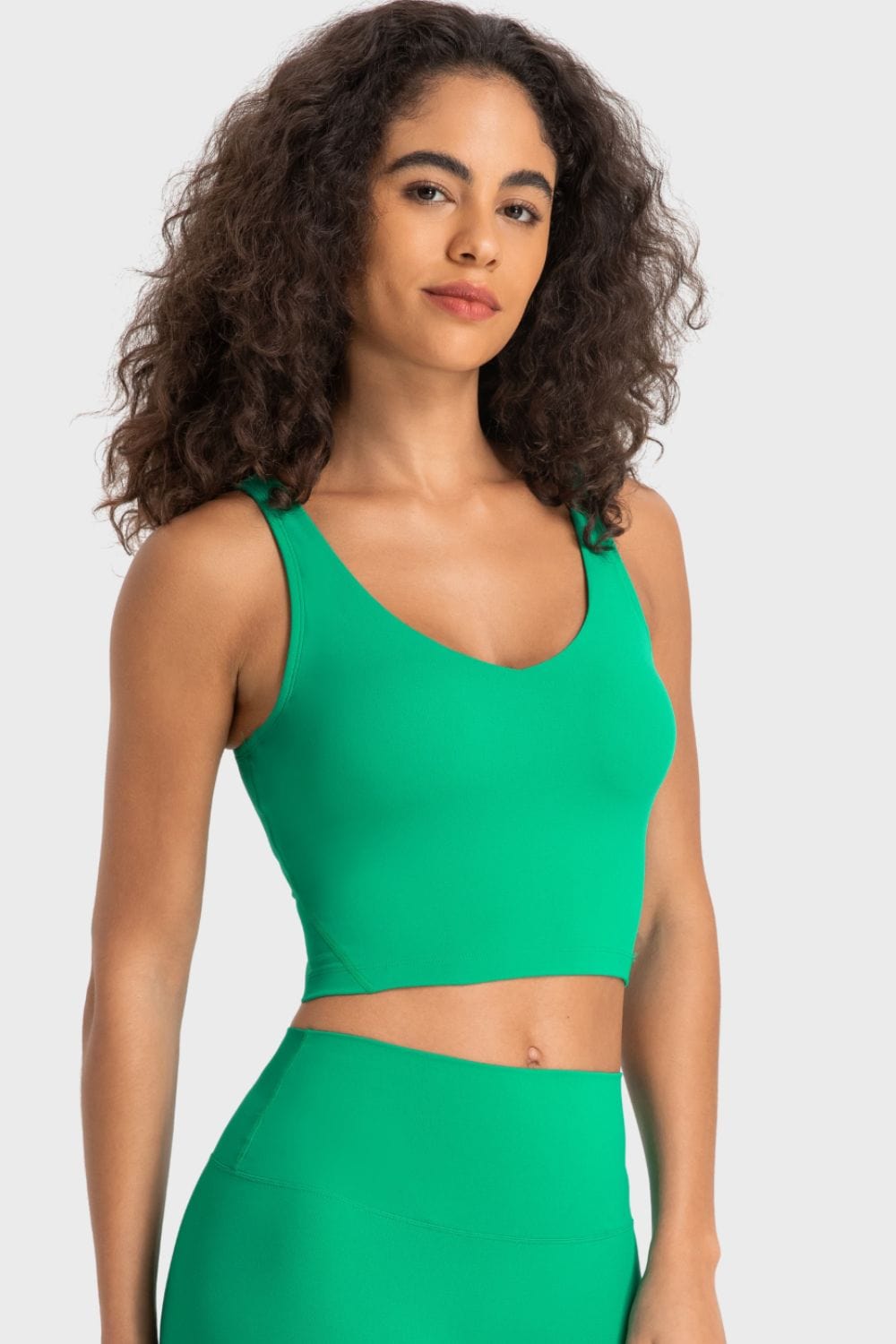 The802Gypsy Activewear/tops GYPSY-Deep V-Neck Crop Sports Top