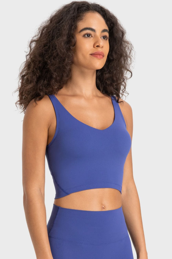 The802Gypsy Activewear/tops GYPSY-Deep V-Neck Crop Sports Top