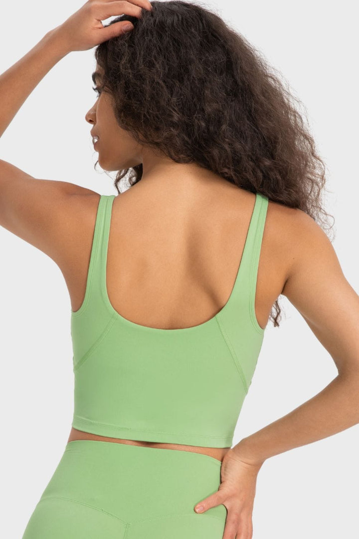 The802Gypsy Activewear/tops GYPSY-Deep V-Neck Crop Sports Top