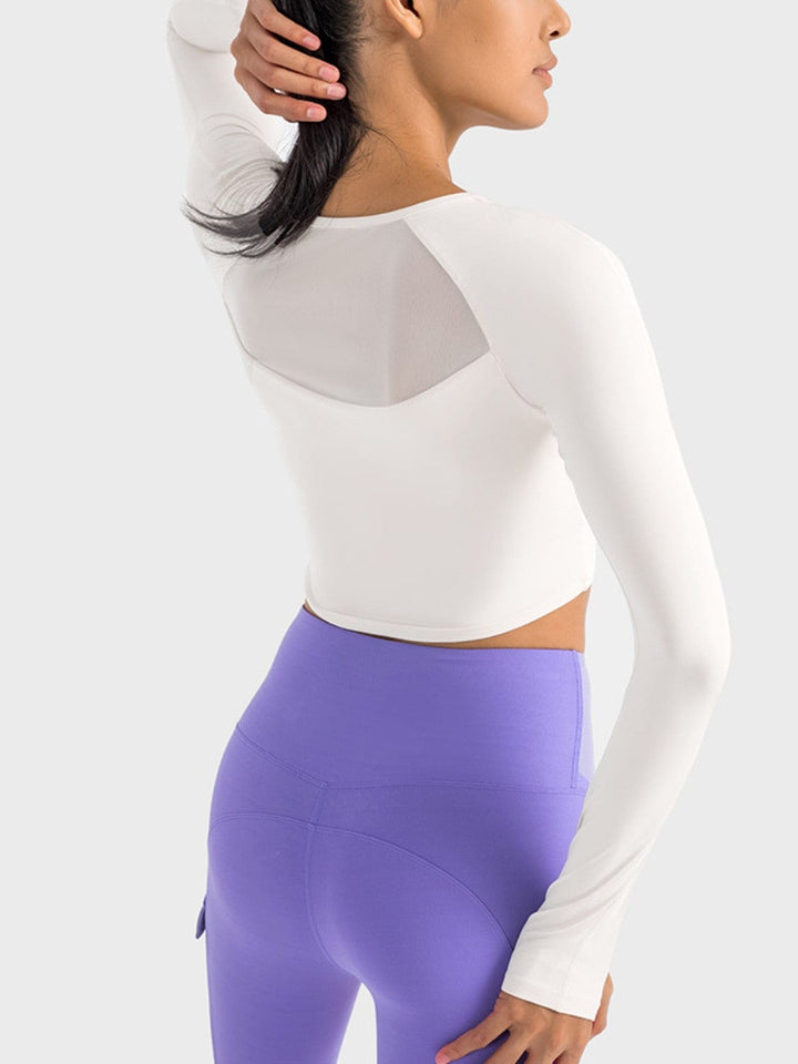 The802Gypsy Activewear/tops GYPSY-Millennia Square Neck Long Sleeve Cropped Sports Top