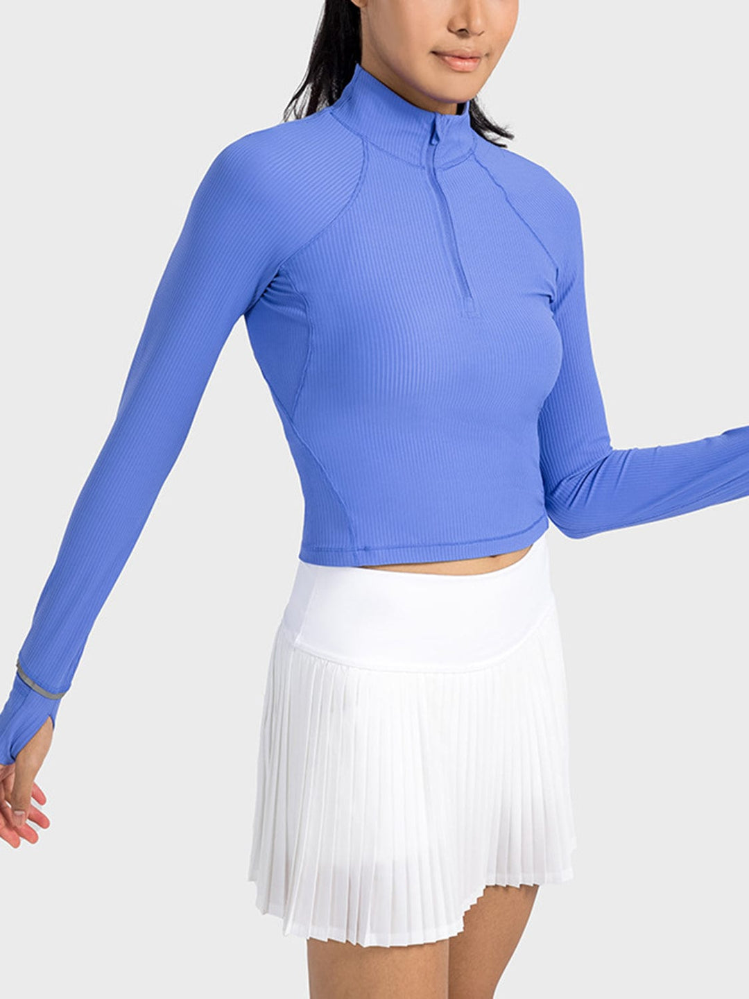 The802Gypsy Activewear/tops GYPSY-Mock Neck Half Zip Long Sleeve Sport Top