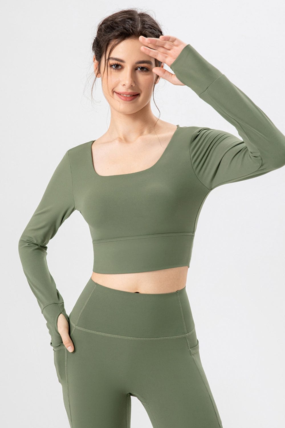 The802Gypsy Activewear/tops GYPSY-Square Neck Crisscross Active Shirt