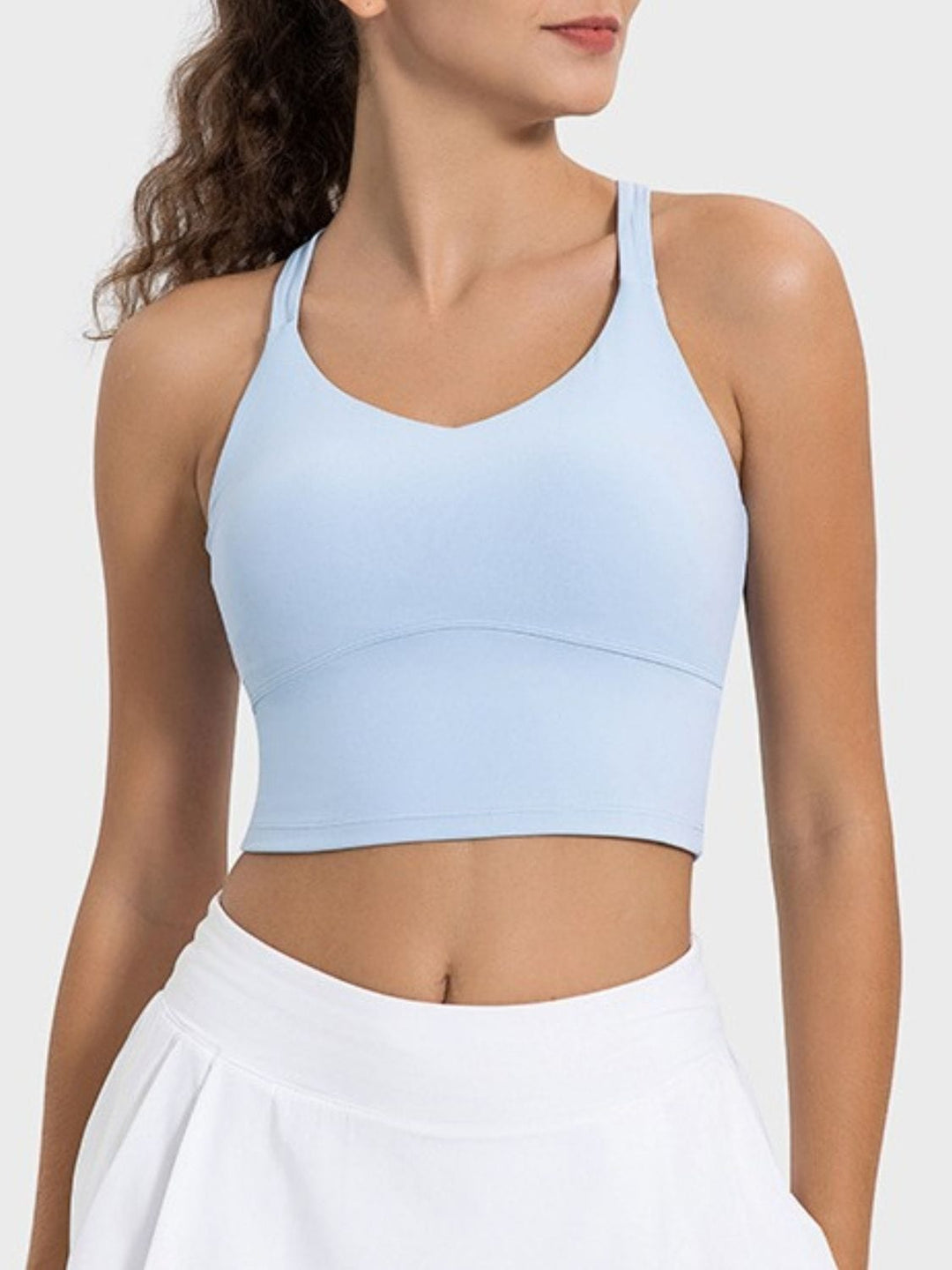 The802Gypsy Activewear/tops Light Blue / 4 GYPSY-Crisscross Round Neck Active Tank ⏹️