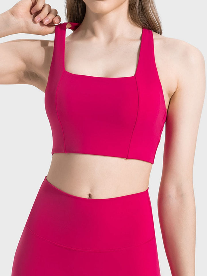 The802Gypsy Activewear/tops Strawberry / 4 GYPSY-Scoop Neck Sports Bra