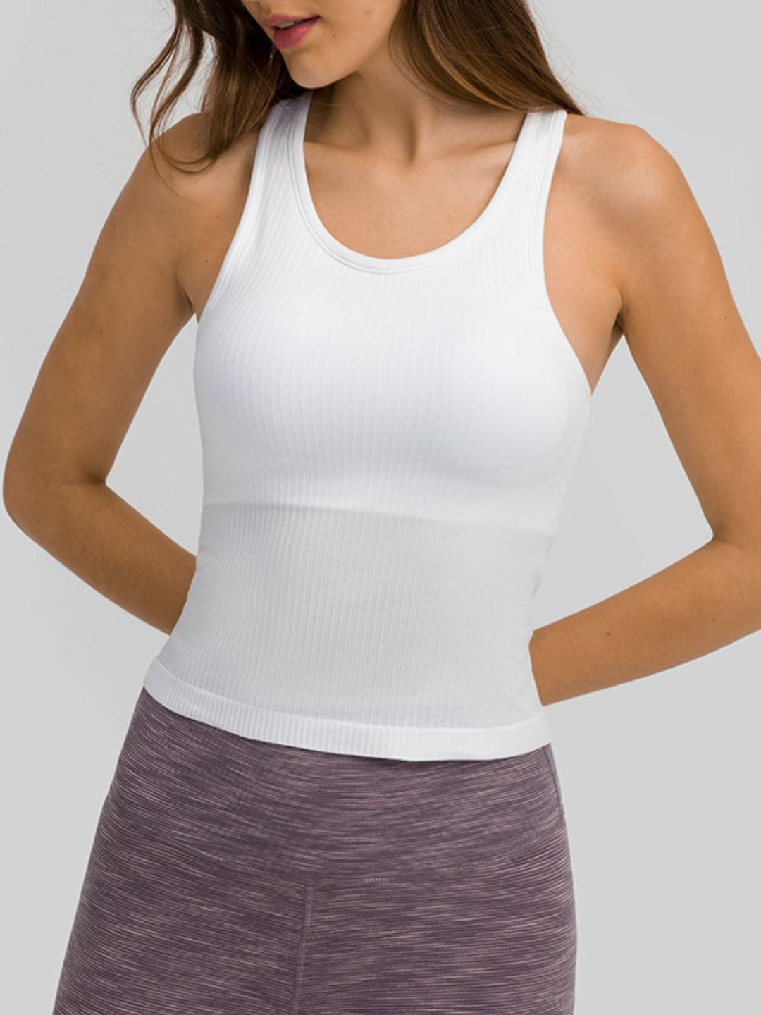 The802Gypsy Activewear/tops White / 4 GYPSY-Racerback Active Tank