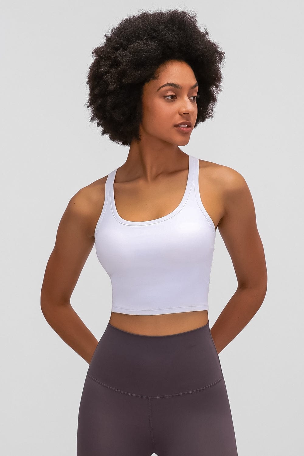 The802Gypsy Activewear/tops White / 4 GYPSY-Racerback Sports Top