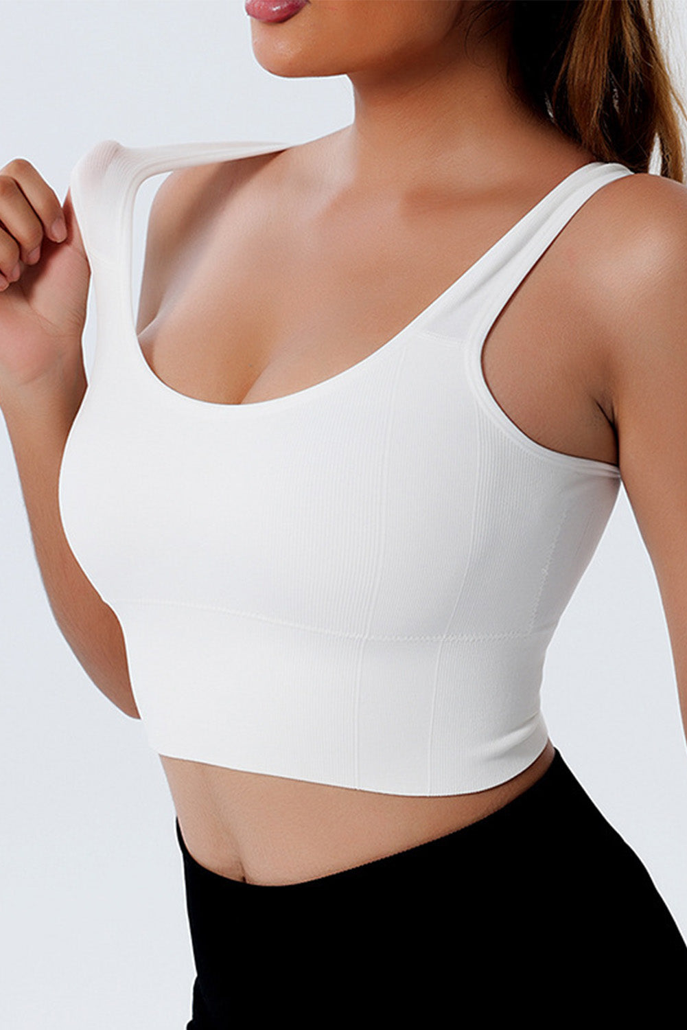 The802Gypsy  Activewear/tops White / S TRAVELING GYPSY- Seamless Sleeveless Cropped Yoga Top