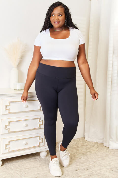 The802Gypsy Activewear White / S ❤GYPSY-Double Take-Wide Waistband Sports Leggings