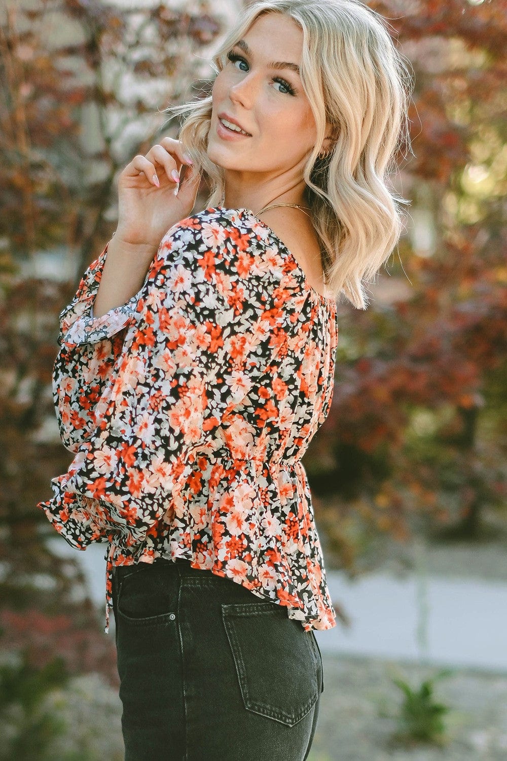 The802Gypsy blouse GYPSY-Floral Peplum Blouse