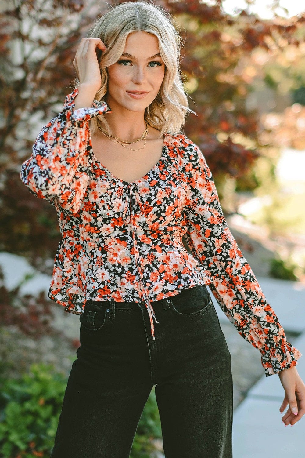 The802Gypsy blouse GYPSY-Floral Peplum Blouse