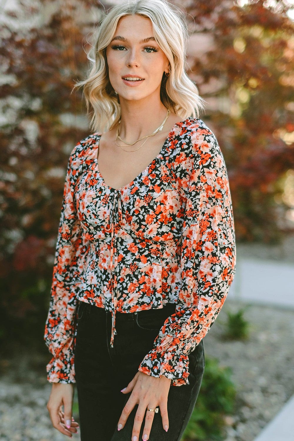 The802Gypsy blouse Multicolor / S GYPSY-Floral Peplum Blouse