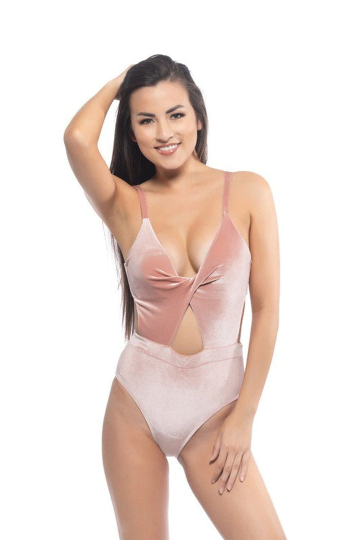 The802Gypsy bodysuit Mauve Pink / S ❤️GYPSY FOX-Beach Joy Bikini-VELVET ONE PIECE WITH CUTOUT Suit