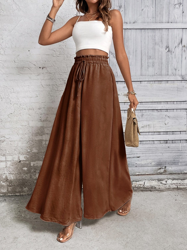 The802Gypsy bottom/pants Brown / S GYPSY-Tied High Waist Wide Leg Pants