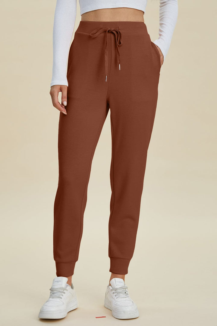 The802Gypsy bottom/pants Caramel Brown / S GYPSY-Basic Bae-Air Scuba Drawstring High Waist Joggers