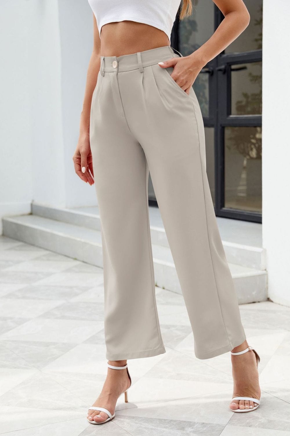 The802Gypsy bottom/pants Gray / S GYPSY-Pocketed High Waist Pants