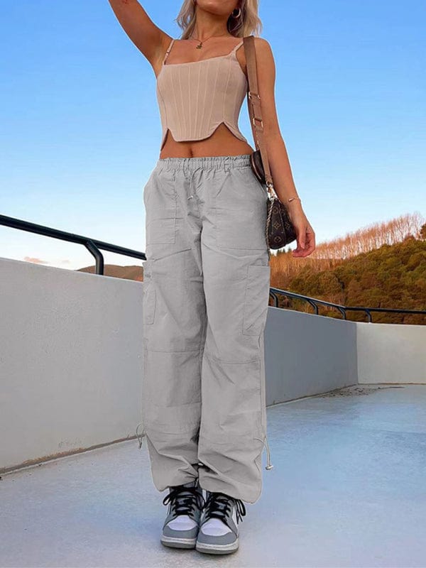 The802Gypsy bottom/pants GYPSY GIRL-Loose Multi-Pocket Straight Cargo Pants