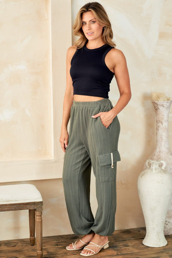 The802Gypsy bottom/pants ❤️GYPSY-Hailey & Co-Textured Rib Cargo Pants