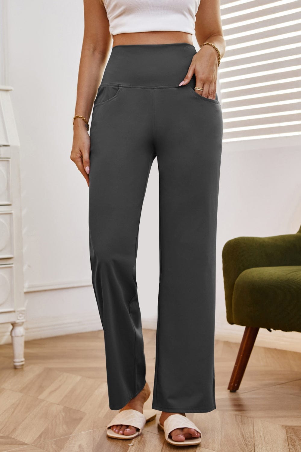 The802Gypsy bottom/pants High Waist Wide Leg Pants with Pockets